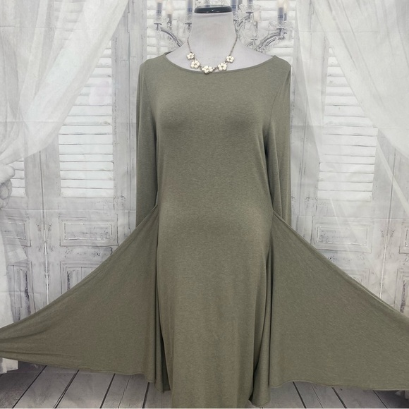 Ralph Lauren Sz 10 Green Tie-Waist Short Casual Mini Dress Long Sleeve Pullover - Picture 3 of 15